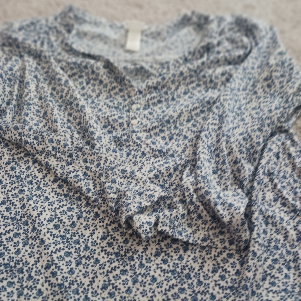 H&M Blue Floral Blouse